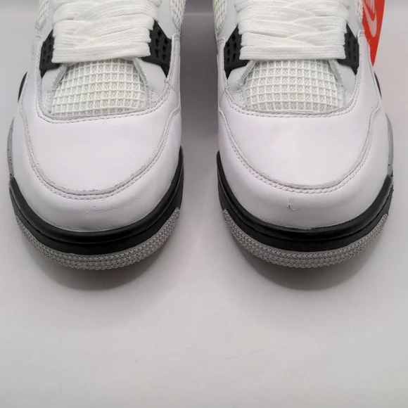NWOB Nike Air Jordan 4 Retro White Cement Sneakers Men's 840606-192 Sz 10.5